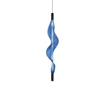 Vapour Pendant Light Vertical L 7.1″ x H 38.6″ / L 18cm x H 98cm / Blue & Black / Warm Light Pendant light