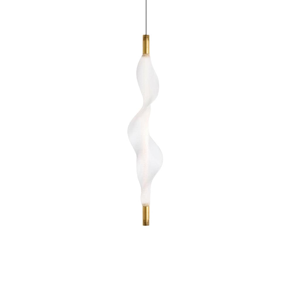 Vapour Pendant Light Vertical L 7.1″ x H 38.6″ / L 18cm x H 98cm / White & Gold / Warm Light Pendant light