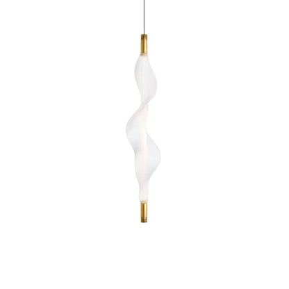 Vapour Pendant Light Vertical L 7.1″ x H 38.6″ / L 18cm x H 98cm / White & Gold / Warm Light Pendant light