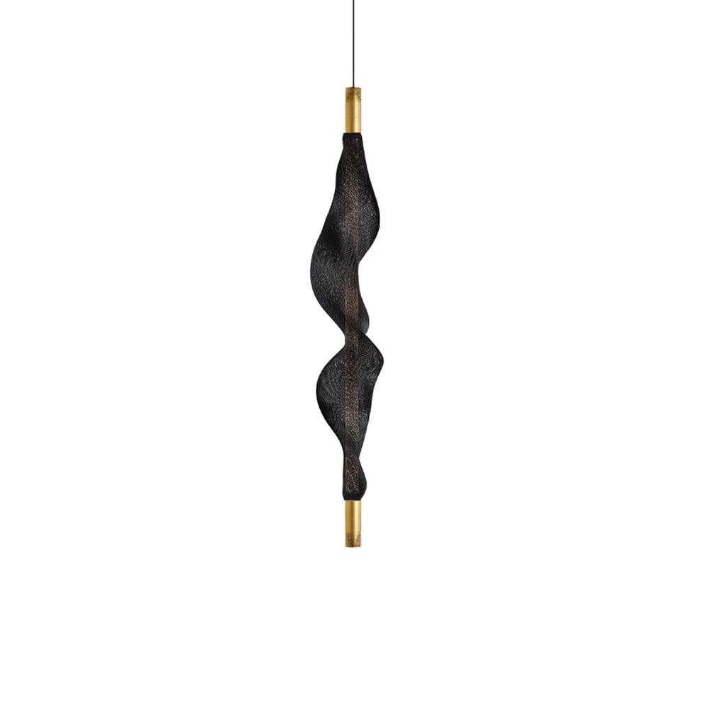 Vapour Pendant Light Vertical L 7.1″ x H 38.6″ / L 18cm x H 98cm / Black & Gold / Warm Light Pendant light