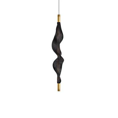 Vapour Pendant Light Vertical L 7.1″ x H 38.6″ / L 18cm x H 98cm / Black & Gold / Warm Light Pendant light