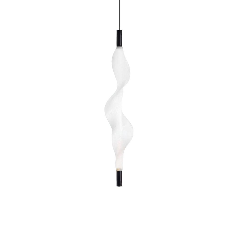 Vapour Pendant Light Vertical L 7.1″ x H 38.6″ / L 18cm x H 98cm / White & Black / Warm Light Pendant light
