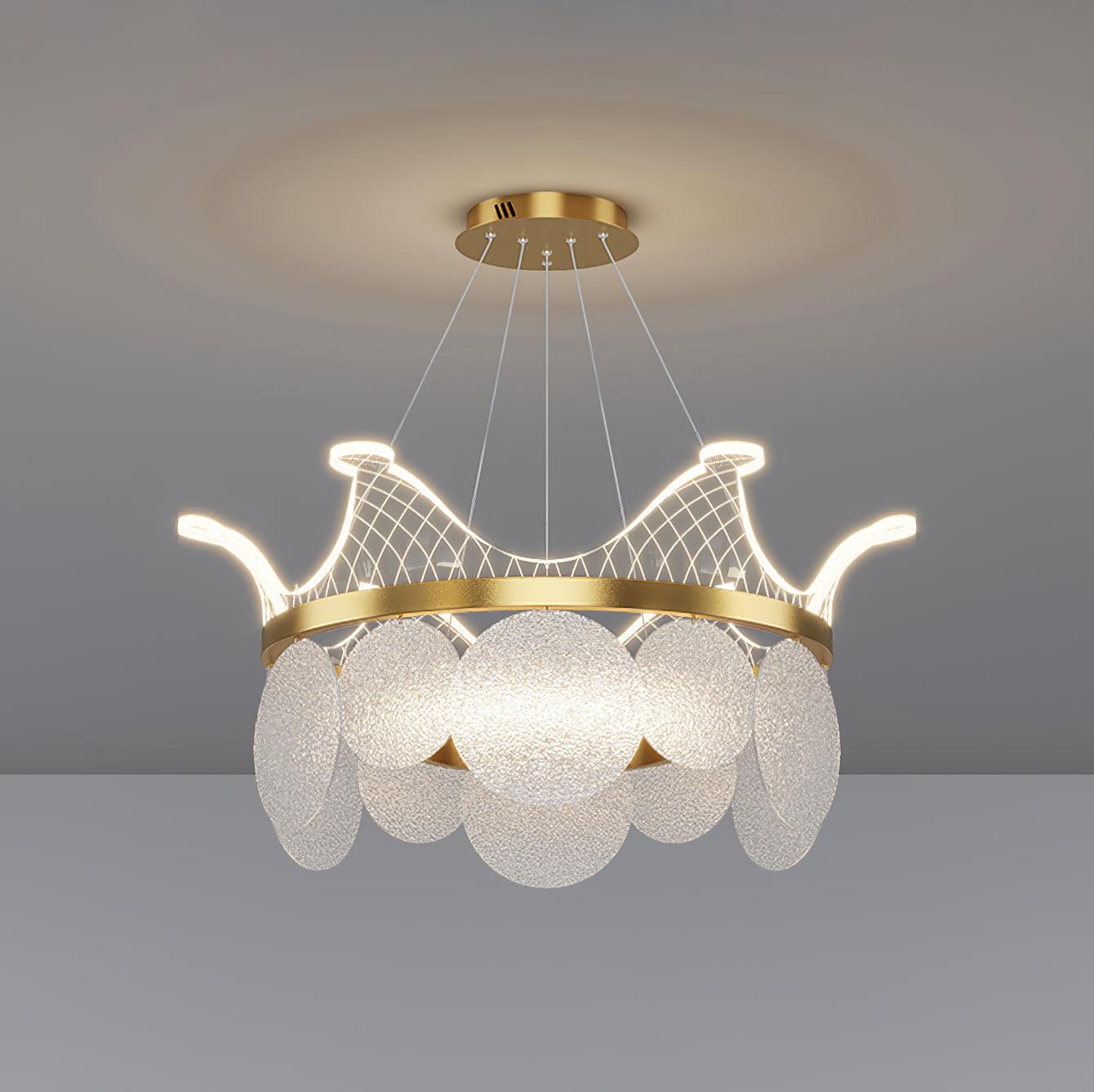 Vassar Crown Chandelier ? 27.5″ x H 14.9″/ Dia 70cm x H 38cm / Gold / Warm White Chandelier