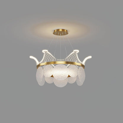 Vassar Crown Chandelier ? 19.6″ x H 9.4″/ Dia 50cm x H 24cm / Gold / Warm White Chandelier