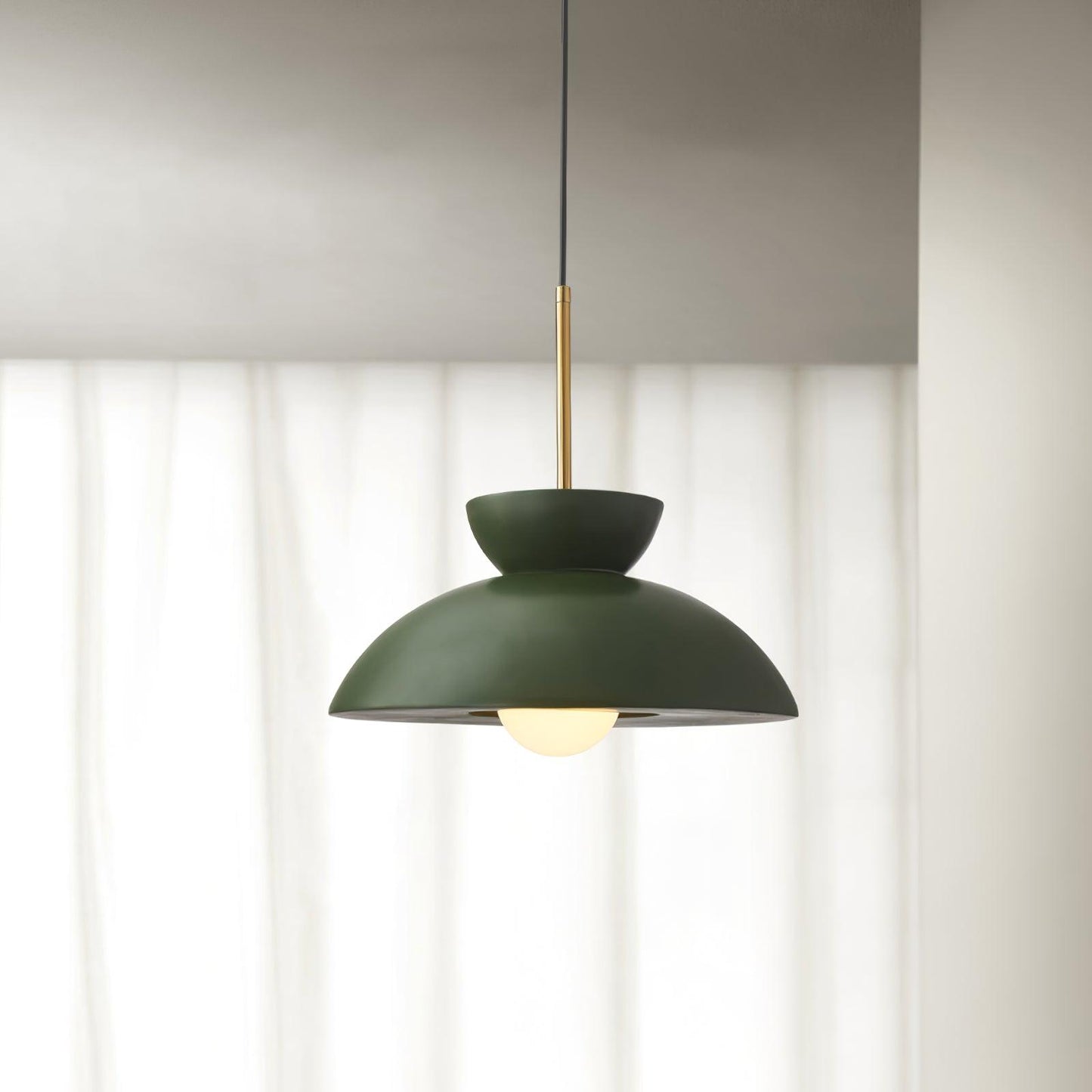 Veepee Pendant Lamp Dia 13.3″ x H 6.2″/ Dia 34cm x H 16cm / Green Pendant light