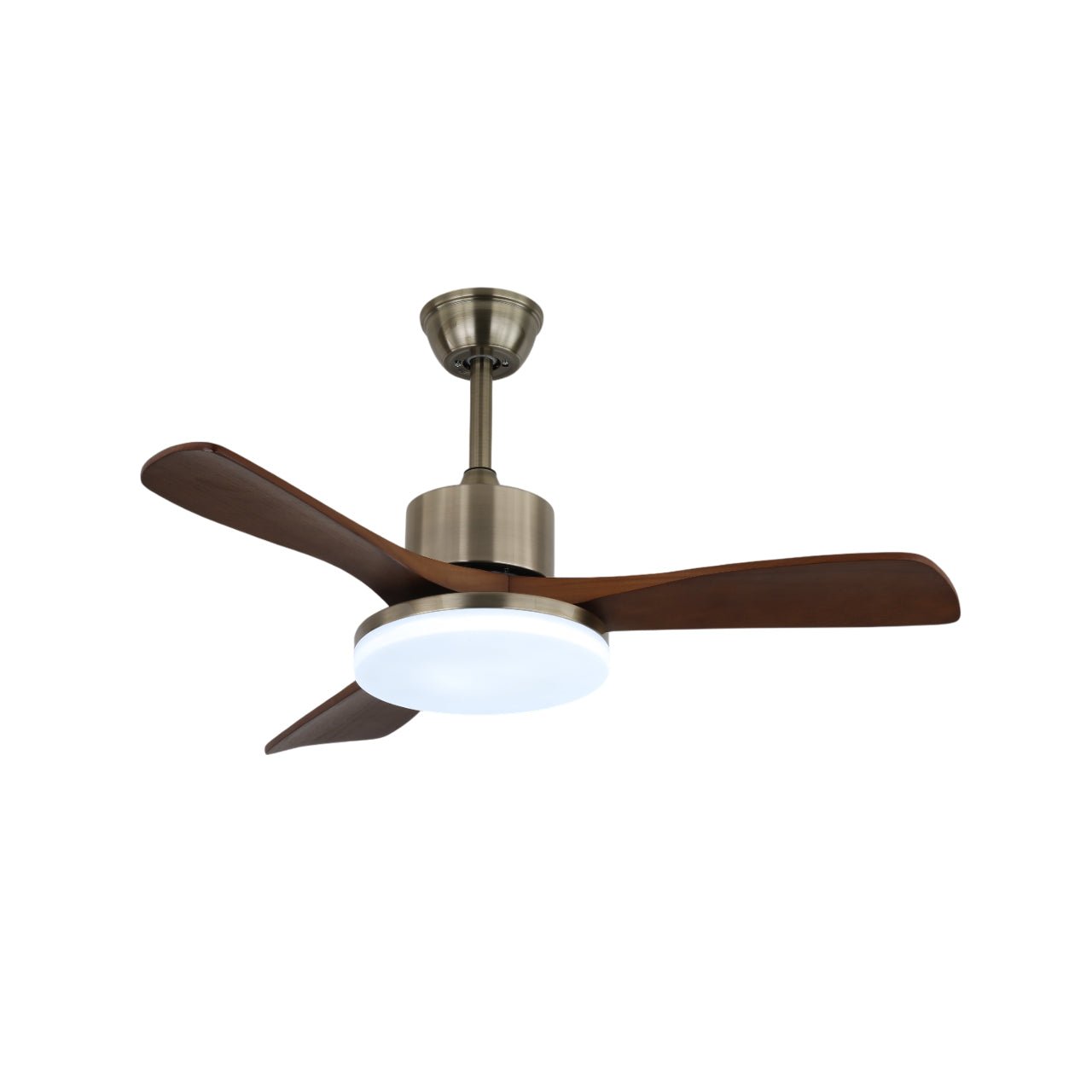 Vega Ceiling Fan Light ? 42″ x H 11″ (Wooden blades) / Bronze & Walnut Wood / Three-color Changing Light 1001 Ceiling