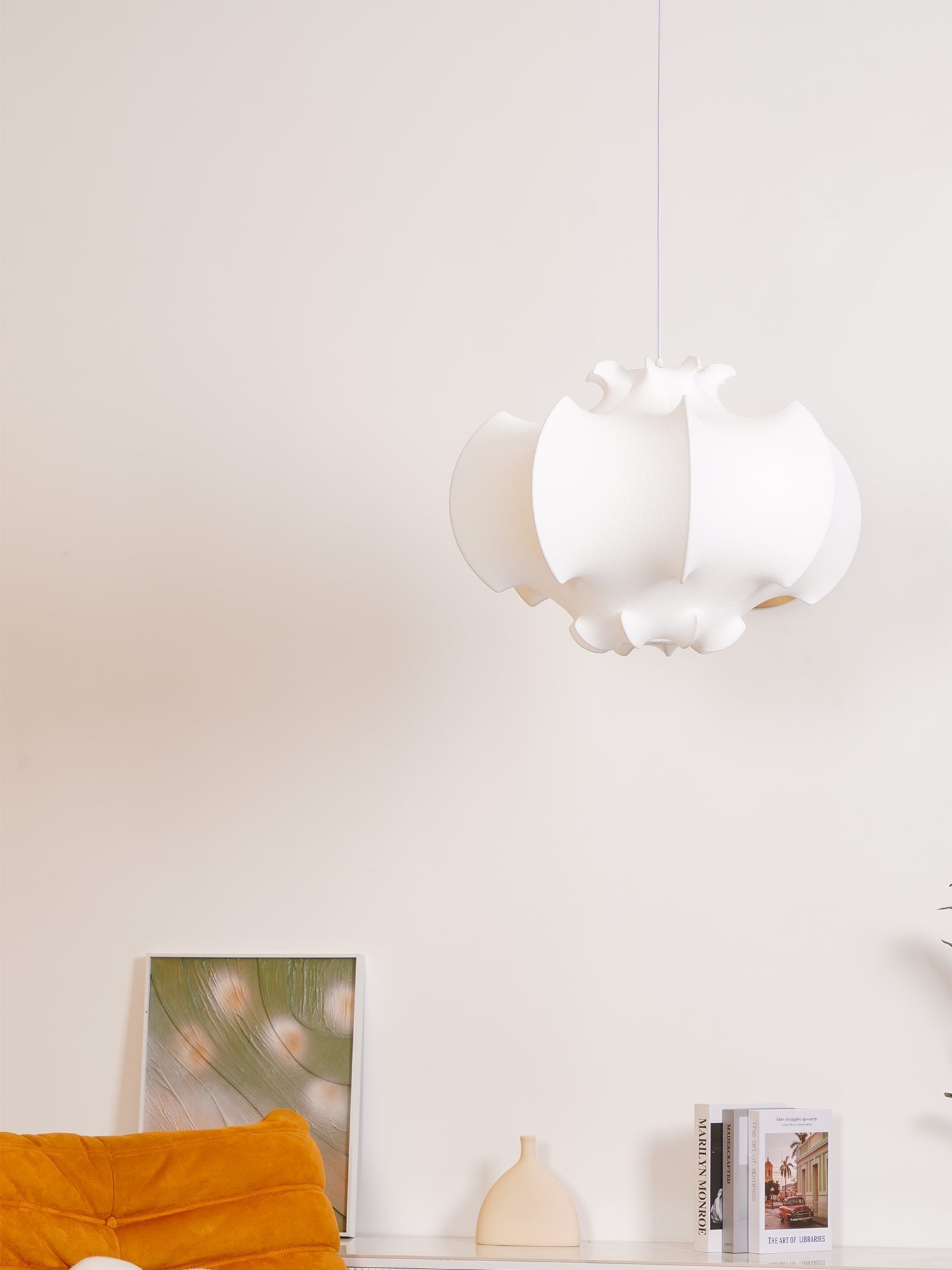 Veil Cocoon Pendant Lamp ? 26.8″ x H 19.3″ / Dia 68cm x H 49cm / White Pendant light