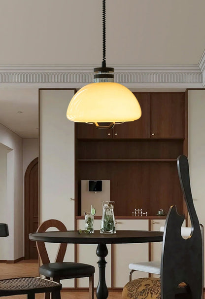 Vela Pudding Pendant Light Dia 15.7″ x H 12.5″ / Beige Pendant light
