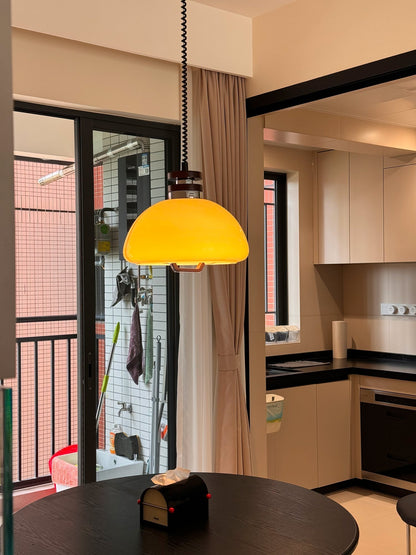 Vela Pudding Pendant Light Dia 15.7″ x H 12.5″ / Beige Pendant light