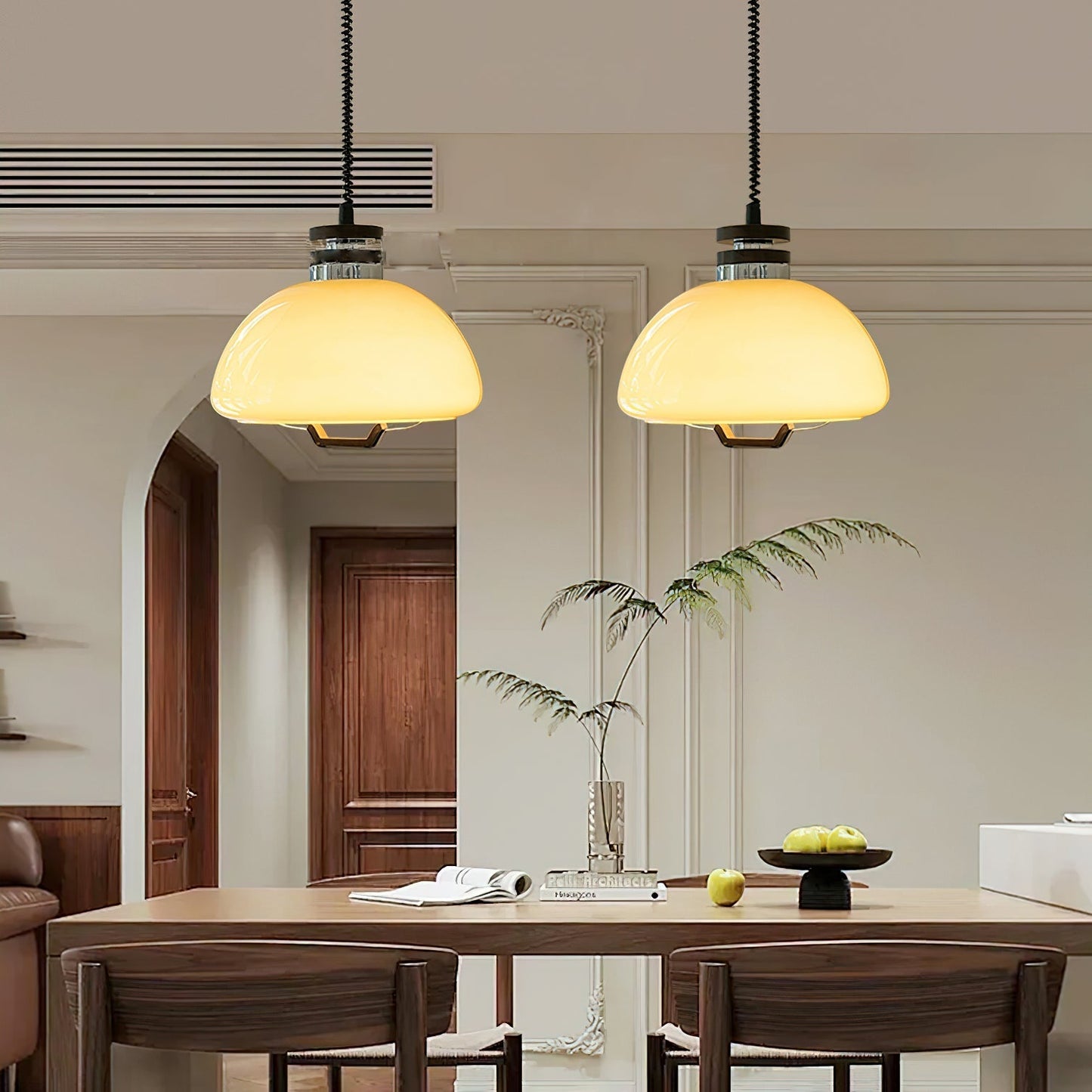 Vela Pudding Pendant Light Dia 15.7″ x H 12.5″ / Beige Pendant light
