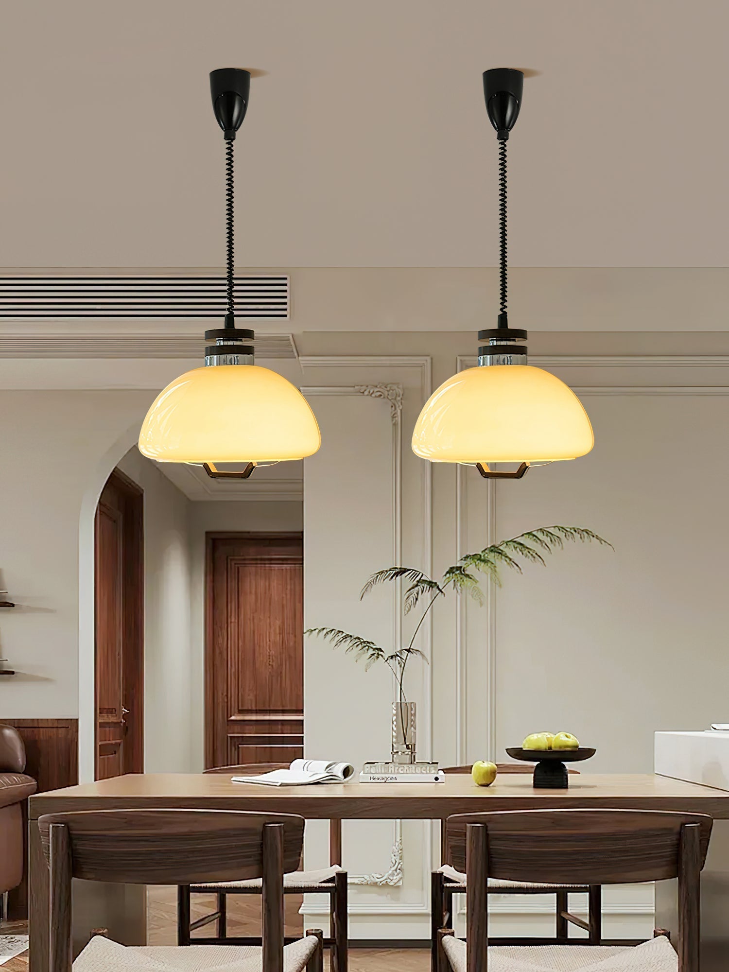 Vela Pudding Pendant Light Dia 15.7″ x H 12.5″ / Beige Pendant light