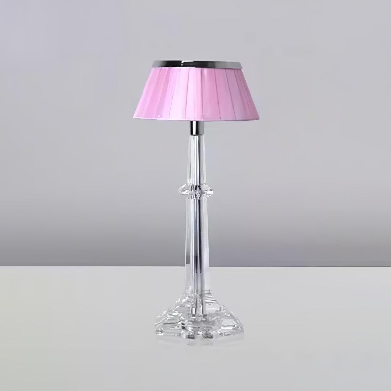 Versailles Table Lamp Dia 5.9″ x H 13.8″ / Dia 15cm x H 35cm / Chrome & Clear & Pink / US Plug Table lamp