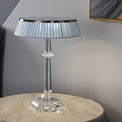 Versailles Table Lamp Dia 12.6″ x H 17.7″ / Dia 32cm x H 45cm / Chrome & Clear & Blue / US Plug Table lamp