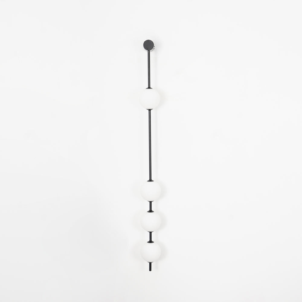 Vertical Balls Wall Lamp 4 Lamps: Dia 4.7″ x H 51.2″ / Dia 12cm x H 130cm / Black & Plastic Ball / Warm White Wall lamp