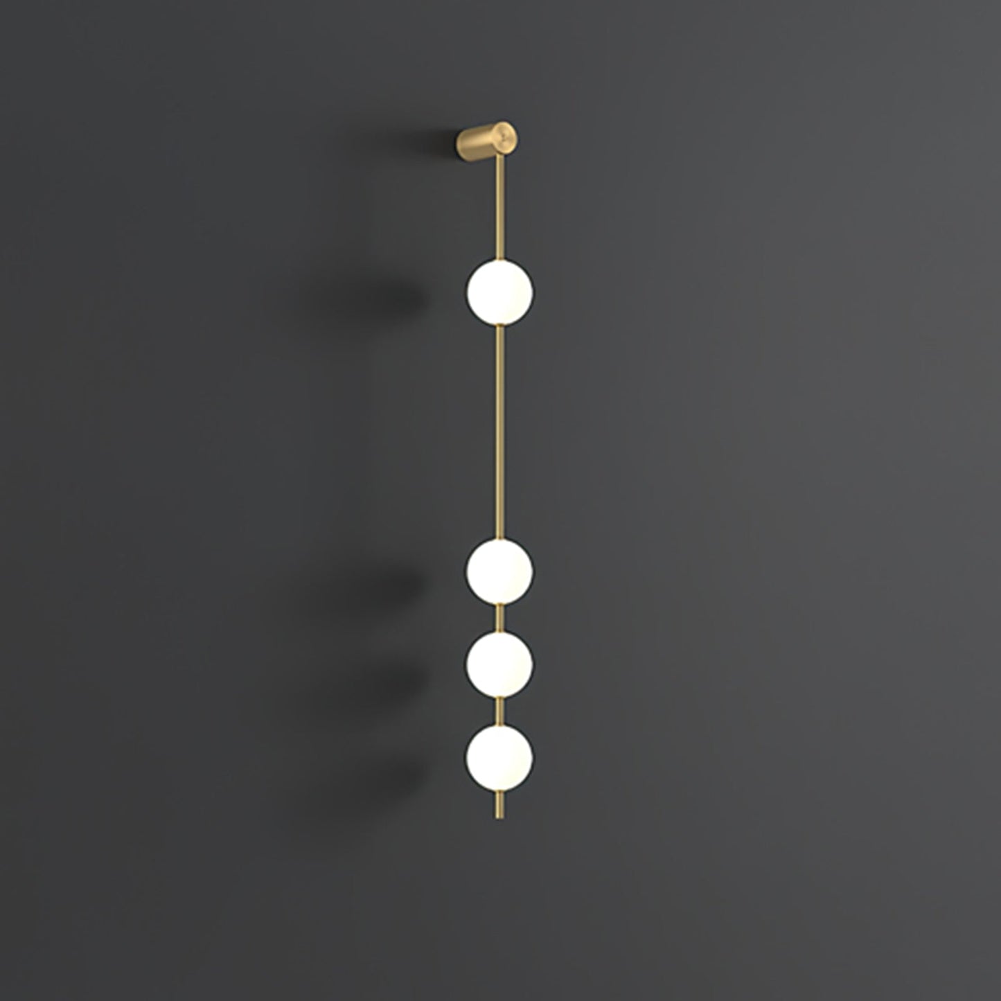 Vertical Balls Wall Lamp 4 Lamps: Dia 4.7″ x H 51.2″ / Dia 12cm x H 130cm / Brass & Plastic ball / Warm White Wall lamp