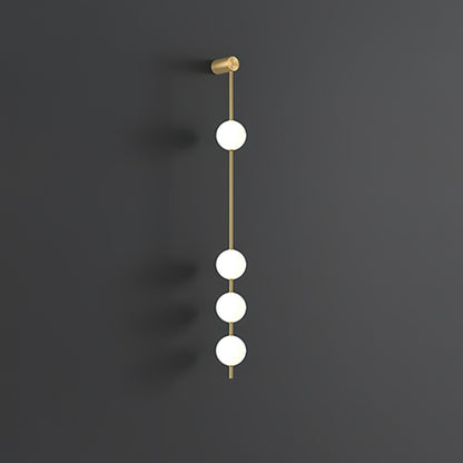 Vertical Balls Wall Lamp 4 Lamps: Dia 4.7″ x H 51.2″ / Dia 12cm x H 130cm / Brass & Plastic ball / Warm White Wall lamp