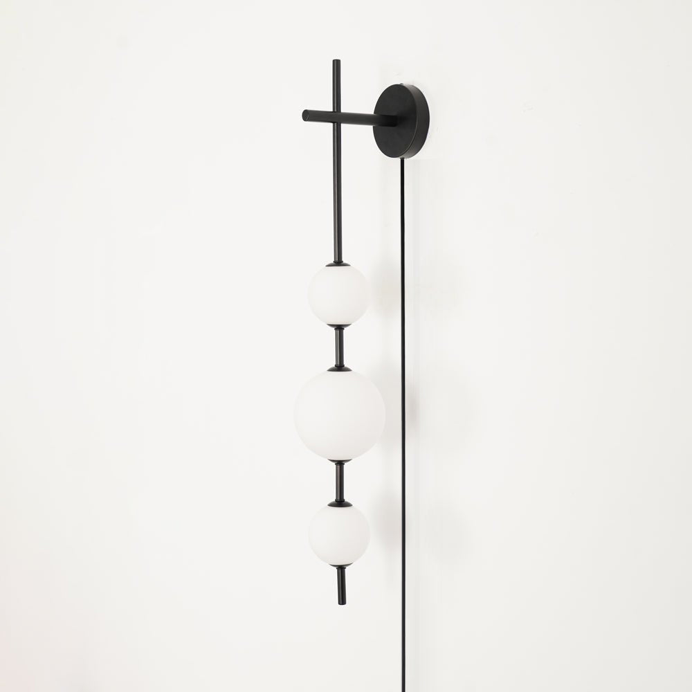 Vertical Globe Plug-in Wall Lamp Dia 5.9″ x H 33.5″ / Dia 15cm x H 85cm / Black & Plastic ball / US Plug 1001 Wall lamp