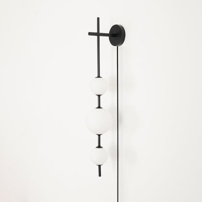 Vertical Globe Plug-in Wall Lamp Dia 5.9″ x H 33.5″ / Dia 15cm x H 85cm / Black & Plastic ball / US Plug 1001 Wall lamp