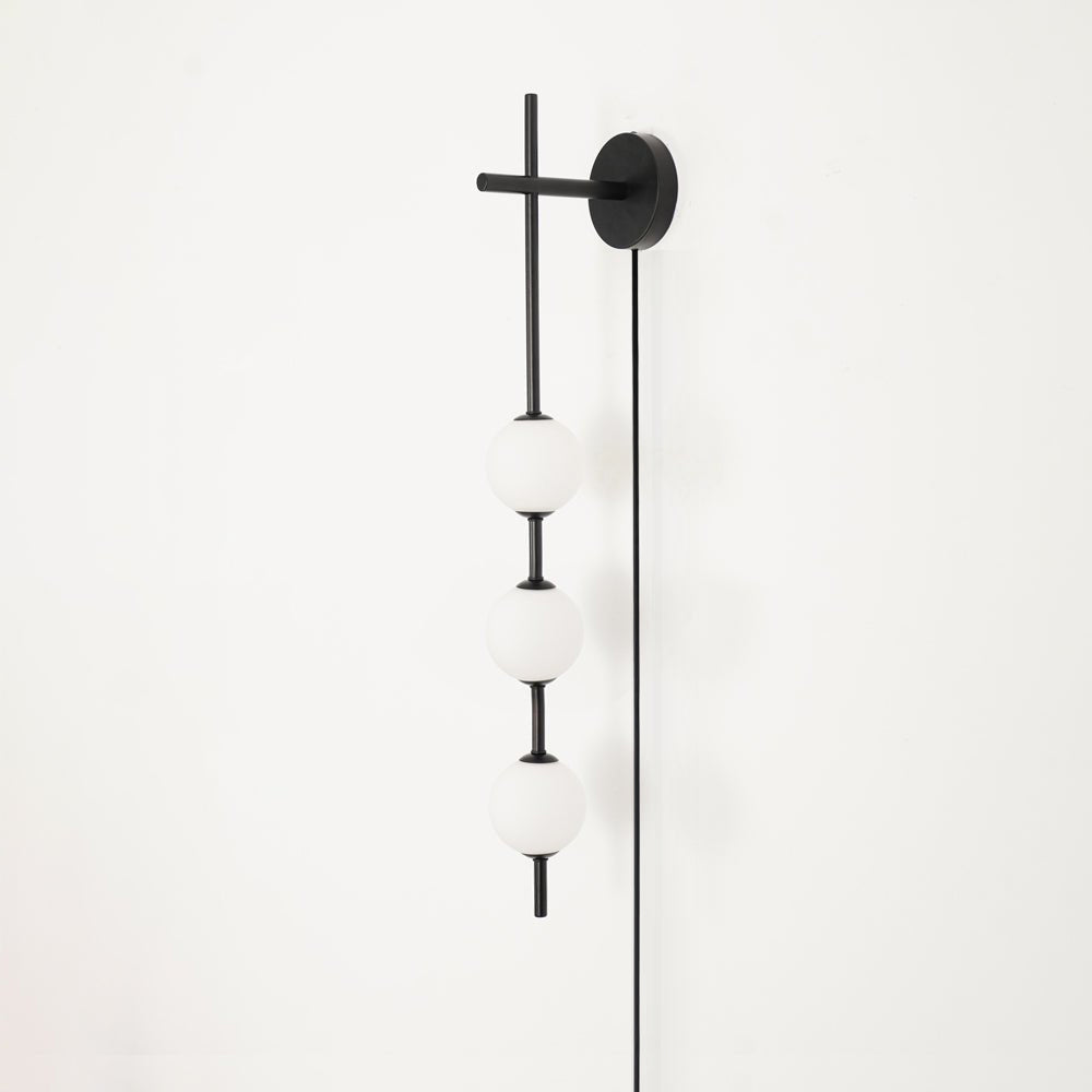 Vertical Globe Plug-in Wall Lamp Dia 3.9″ x H 30.7″ / Dia 10cm x H 78cm / Black & Plastic ball / US Plug 1001 Wall lamp