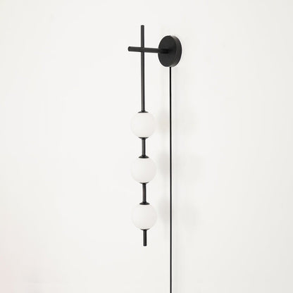 Vertical Globe Plug-in Wall Lamp Dia 3.9″ x H 30.7″ / Dia 10cm x H 78cm / Black & Plastic ball / US Plug 1001 Wall lamp