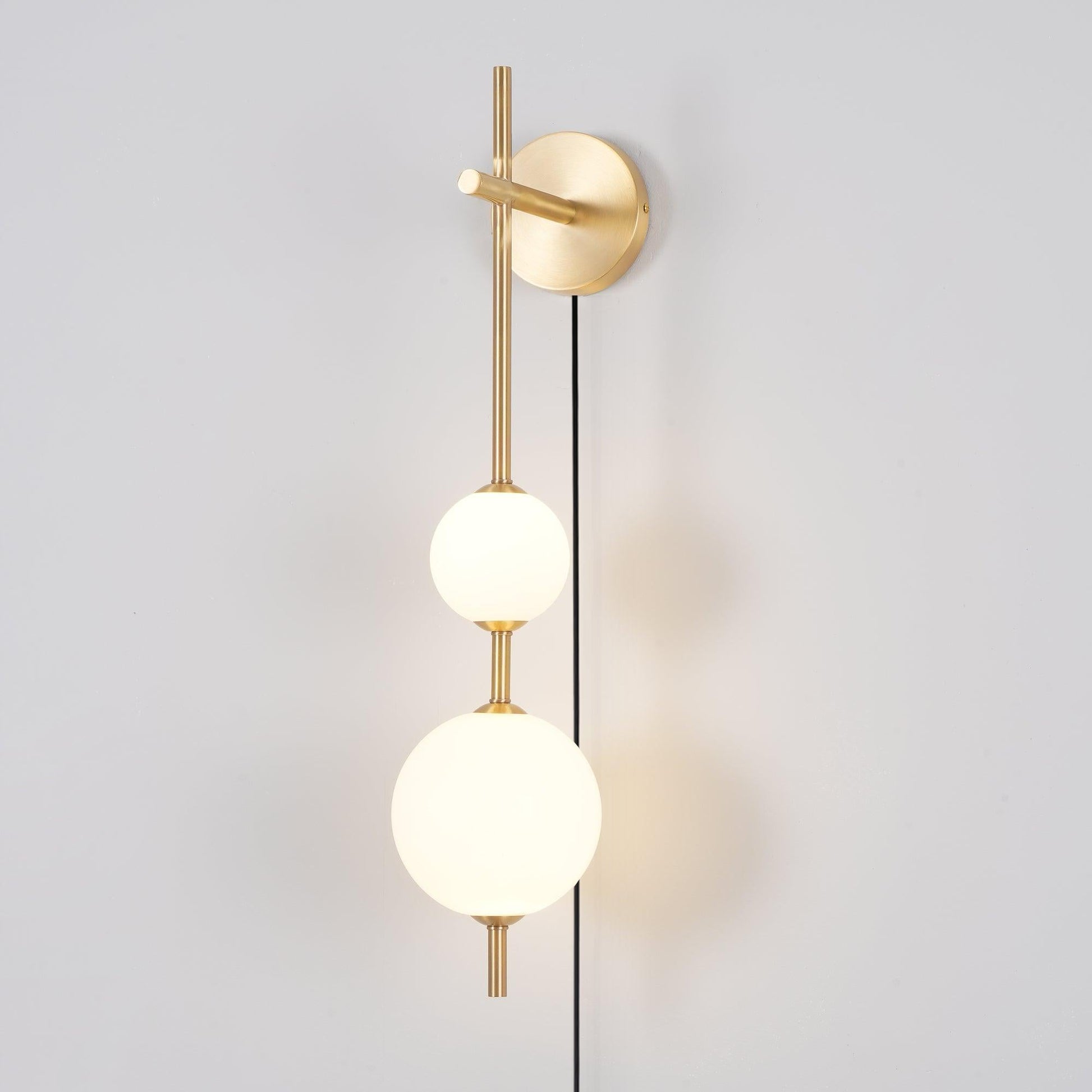 Vertical Globe Plug-in Wall Lamp Dia 5.9″ x H 25.6″ / Dia 15cm x H 65cm / Brass & Plastic ball / US Plug 1001 Wall lamp