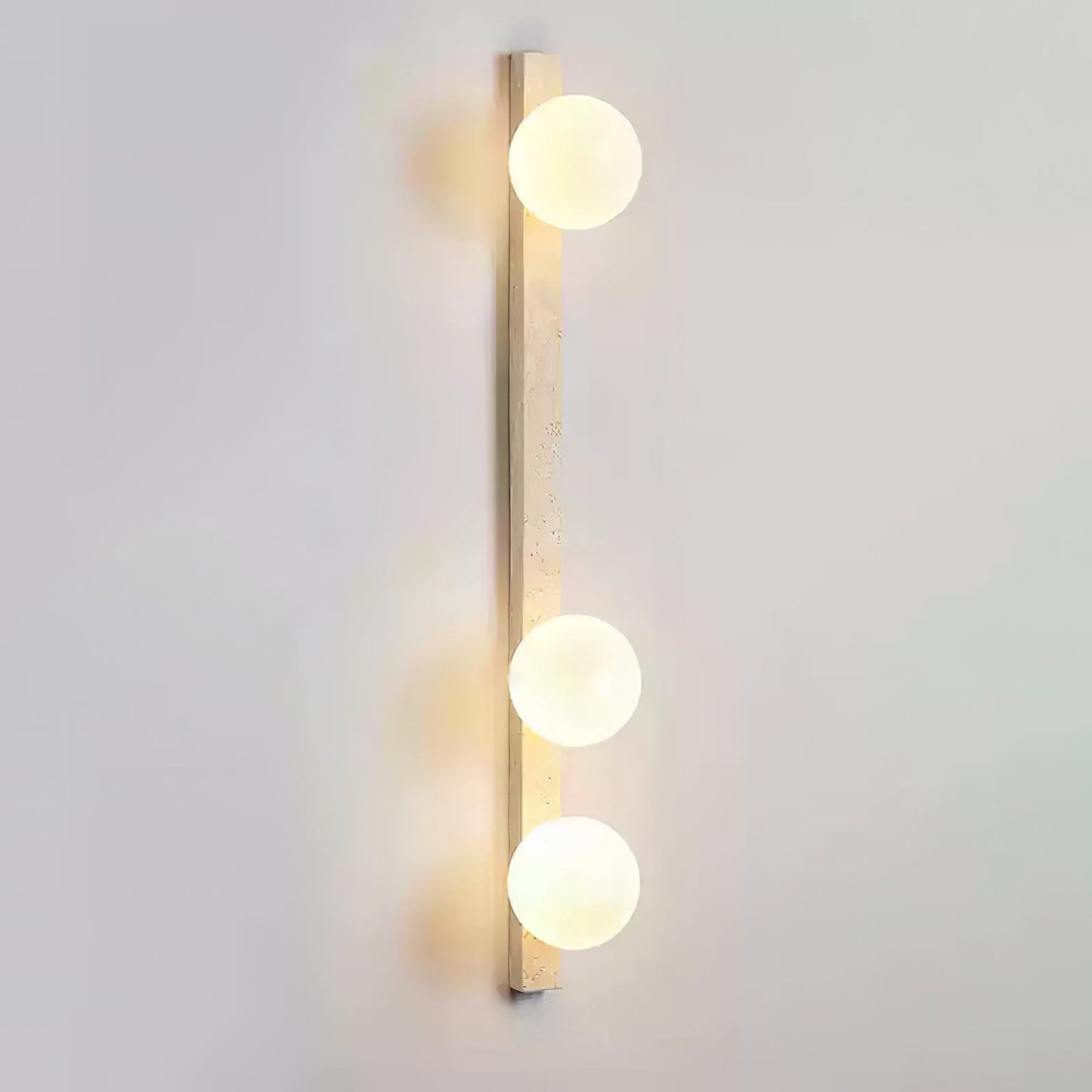 Vertical Travertine Wall Sconce 3-Lights Dia 1.8″ x H 37.4″ / Yellow Travertine 1001 Wall lamp