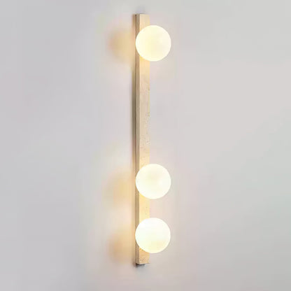 Vertical Travertine Wall Sconce 3-Lights Dia 1.8″ x H 37.4″ / Yellow Travertine 1001 Wall lamp