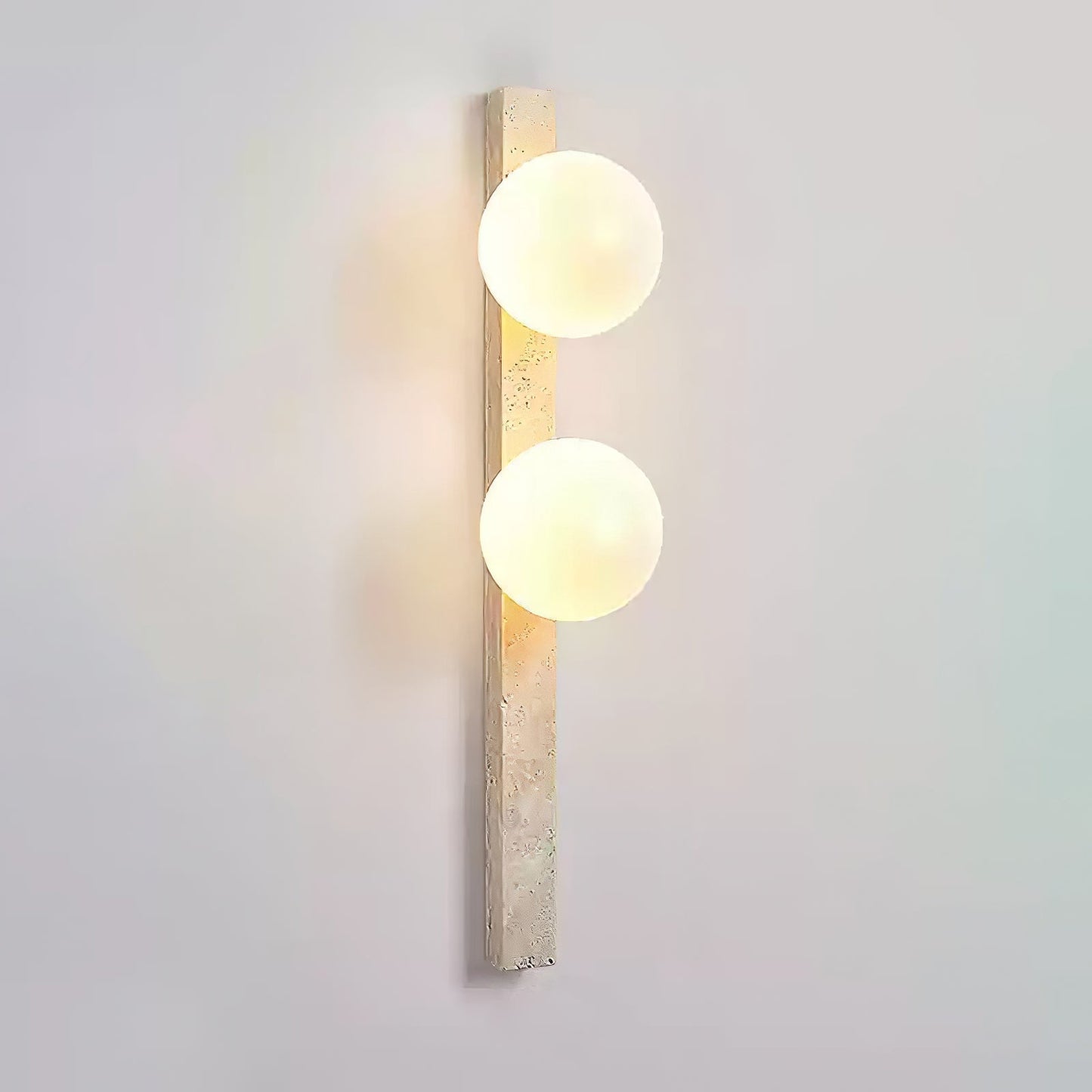 Vertical Travertine Wall Sconce 2-Lights Dia 1.8″ x H 25.6″ / Yellow Travertine 1001 Wall lamp