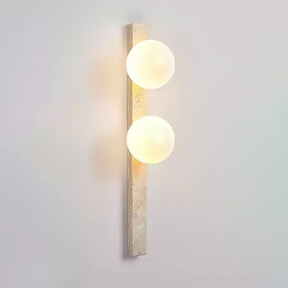 Vertical Travertine Wall Sconce 2-Lights Dia 1.8″ x H 25.6″ / Yellow Travertine 1001 Wall lamp