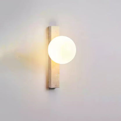 Vertical Travertine Wall Sconce 1-Light Dia 1.8″ x H 11.8 / Yellow Travertine 1001 Wall lamp