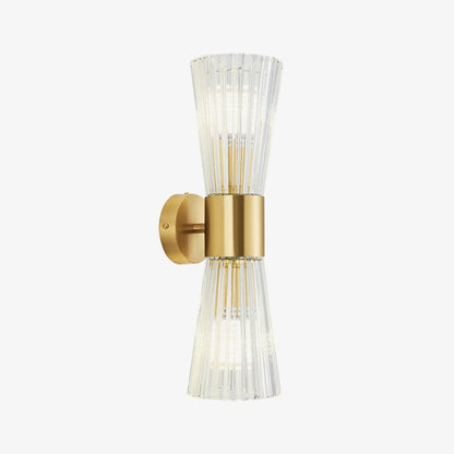 Vesta Wall Lamp ? 4.7″ x H 15.7″ / Dia 12cm x H 40cm / Gold + Clear Wall lamp