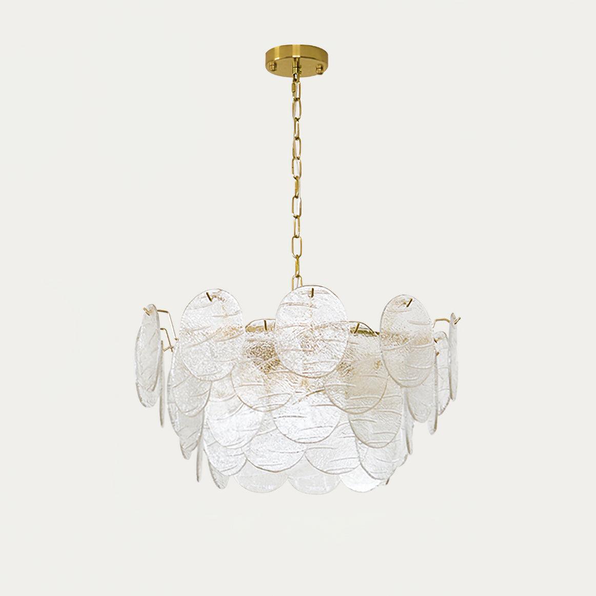 Victorian Disc Chandelier Dia 23.6″ x H 12.9″ / Dia 60cm x H 33cm / Gold & Clear Chandelier