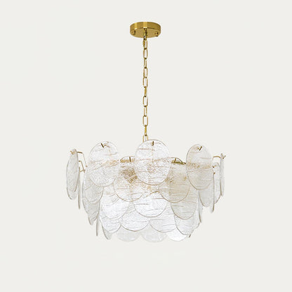 Victorian Disc Chandelier Dia 23.6″ x H 12.9″ / Dia 60cm x H 33cm / Gold & Clear Chandelier