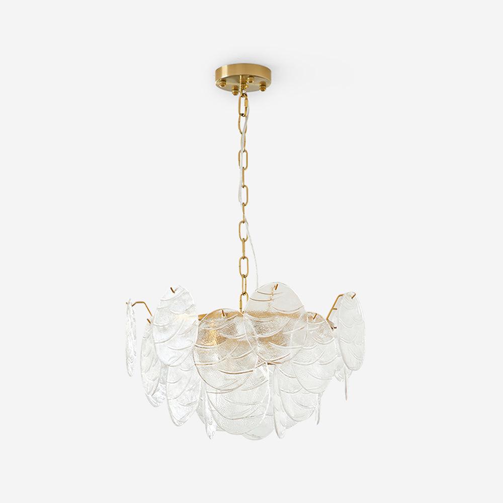 Victorian Disc Chandelier Dia 19.6″ x H 10.6″ / Dia 50cm x H 27cm / Gold & Clear Chandelier