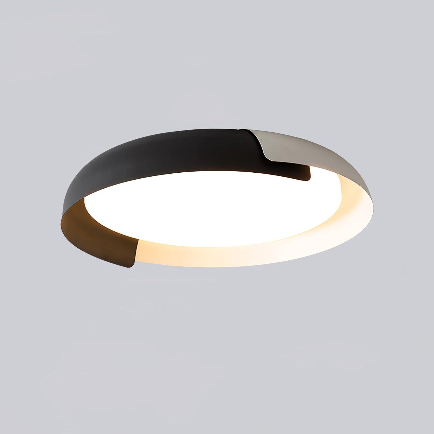 Vikaey Ceiling Light Dia 22″ x H 3.9″ / Dia 56cm x H 10cm / White & Black / Warm Light Ceiling lamp