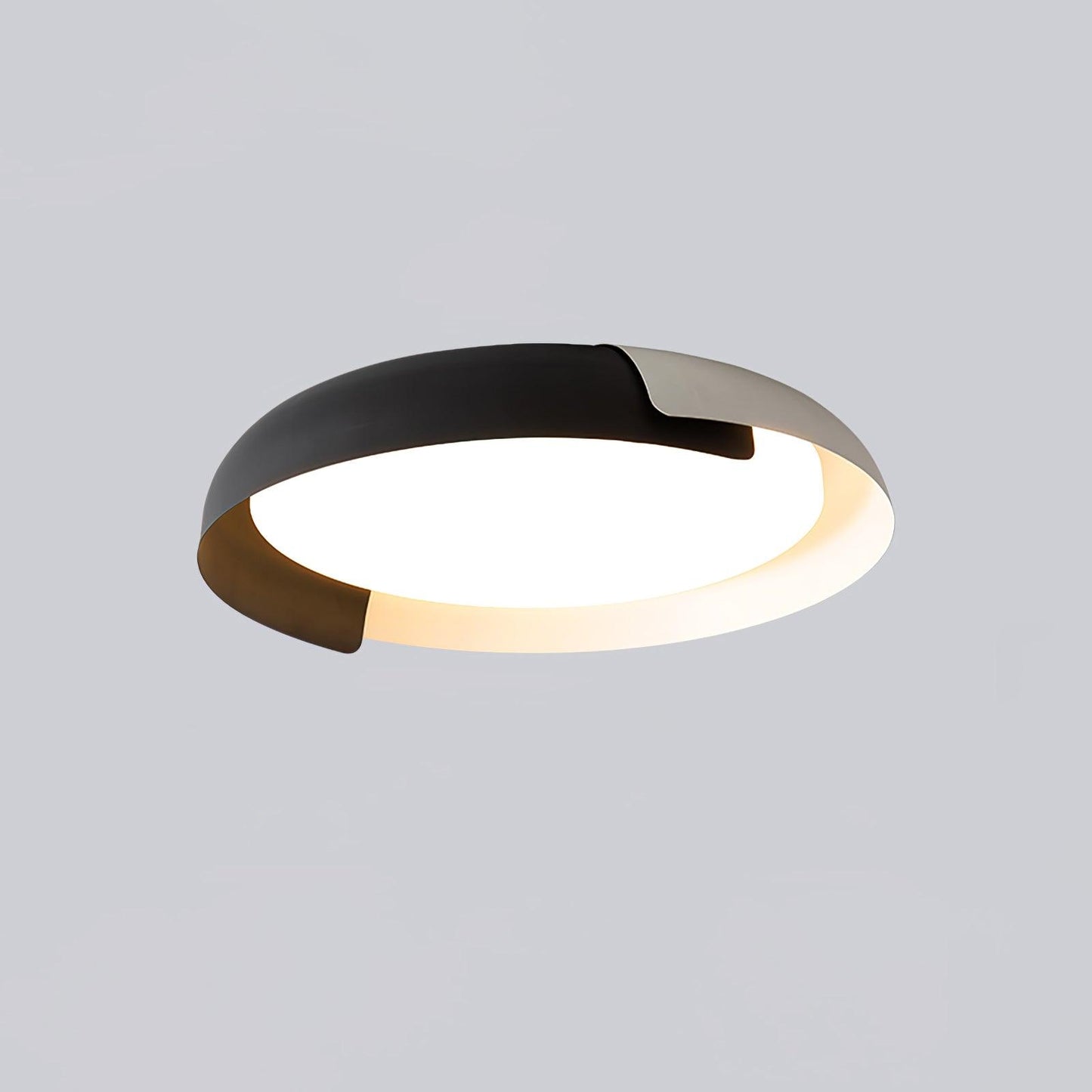 Vikaey Ceiling Light Dia 18.1″ x H 3.9″ / Dia 46cm x H 10cm / White & Black / Warm Light Ceiling lamp