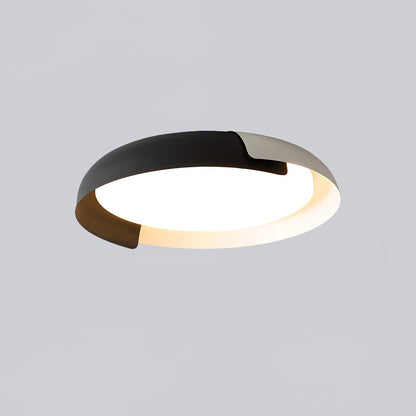Vikaey Ceiling Light Dia 18.1″ x H 3.9″ / Dia 46cm x H 10cm / White & Black / Warm Light Ceiling lamp
