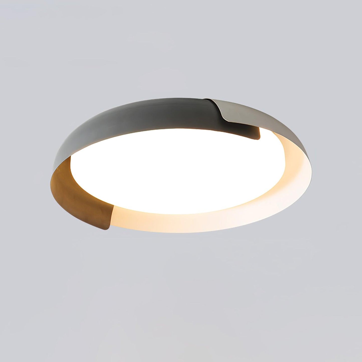 Vikaey Ceiling Light Dia 22″ x H 3.9″ / Dia 56cm x H 10cm / White & Grey / Warm Light Ceiling lamp