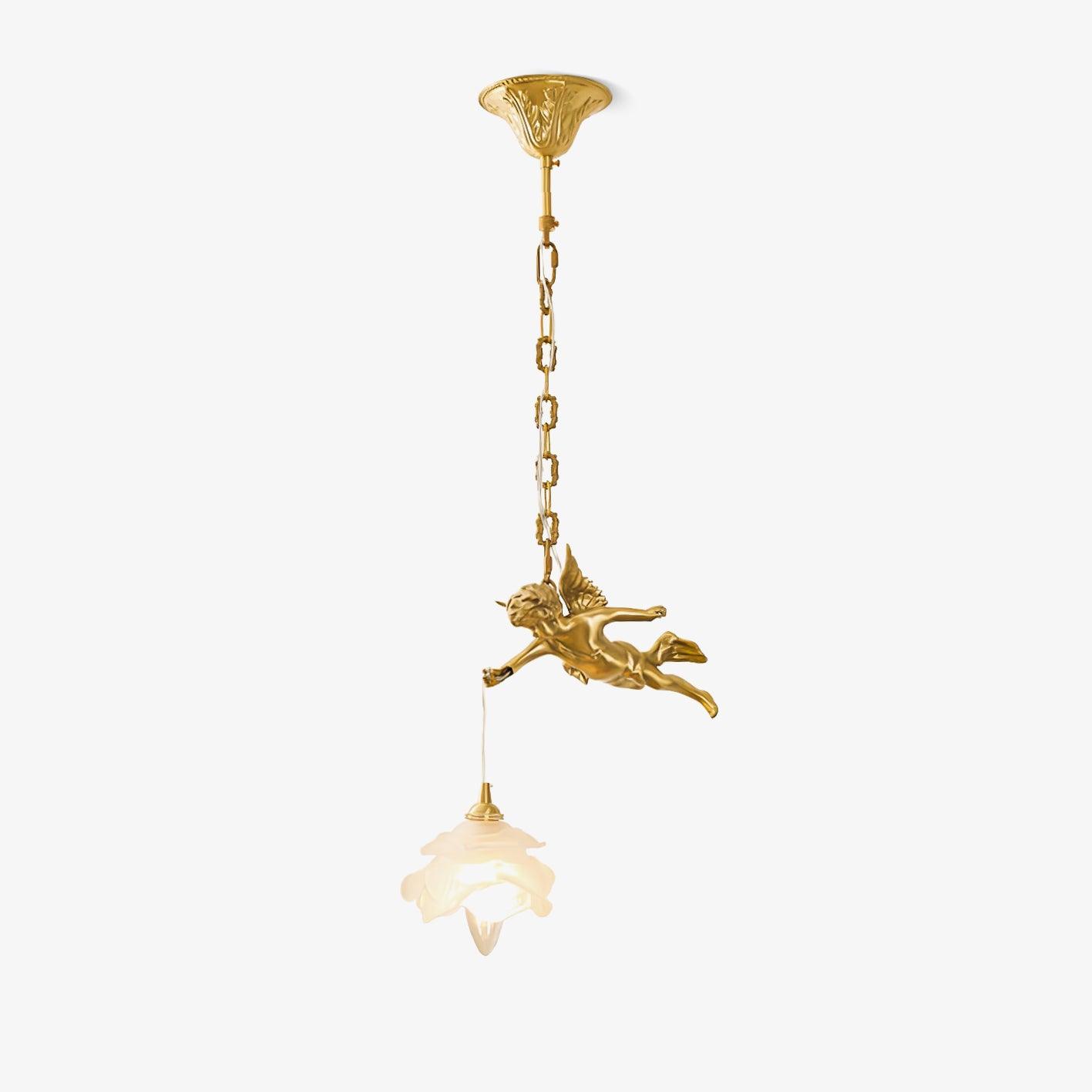 Vintage Angel Pendant Light ? 6.3″ x H 13.3″/ Dia 16cm x H 34cm / Brass Pendant light