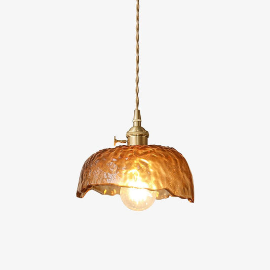Vintage Brown Glass Pendant Light Dia 7.5″ x H 3.5″ / Dia 19cm x H 9cm / Brown Pendant light