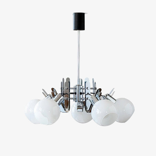 Vintage Geometrical Chrome Chandelier Chandelier