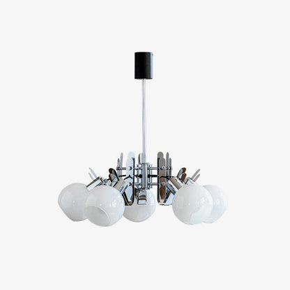 Vintage Geometrical Chrome Chandelier Chandelier