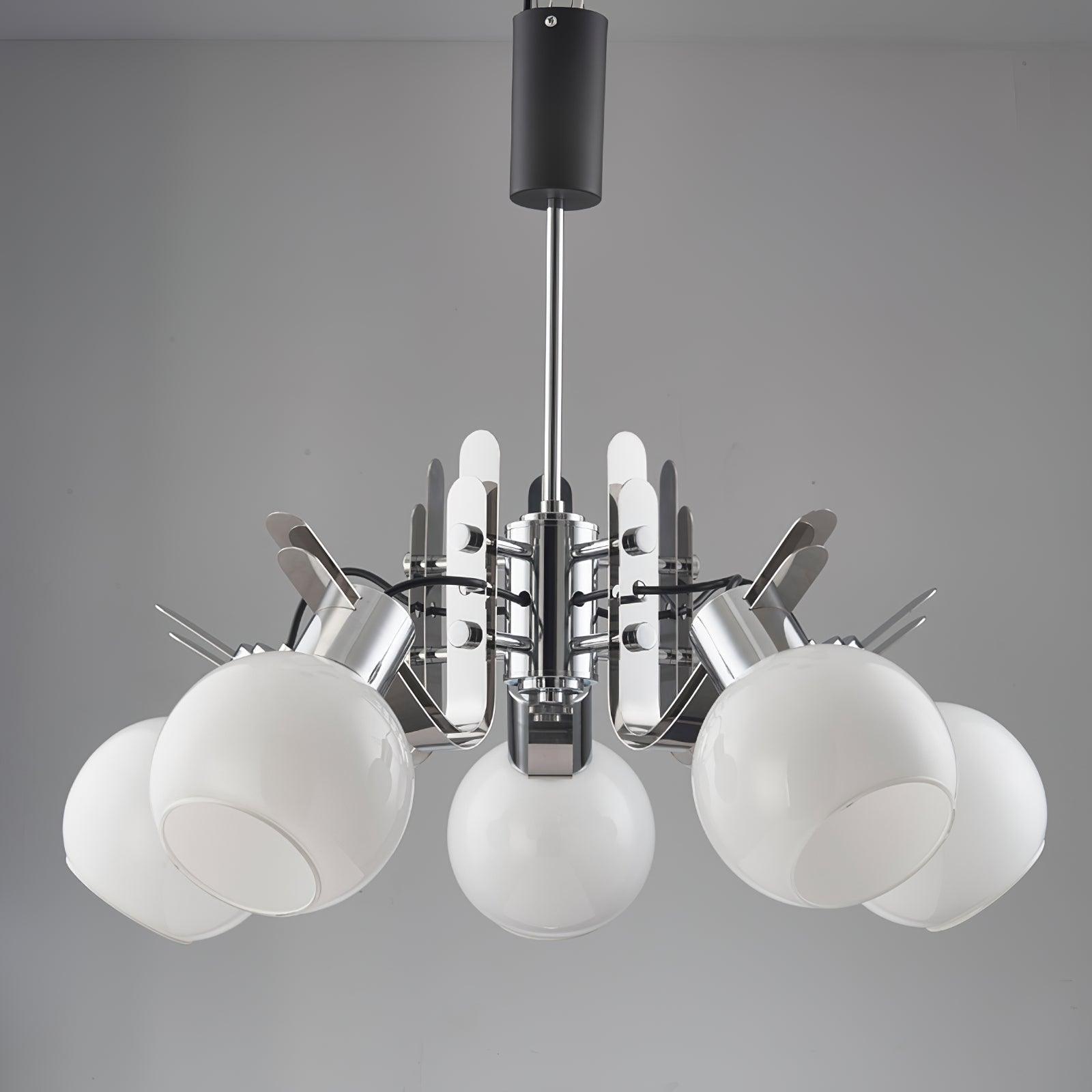 Vintage Geometrical Chrome Chandelier Chandelier