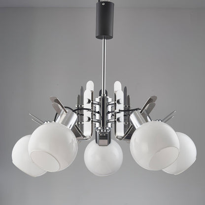 Vintage Geometrical Chrome Chandelier Chandelier