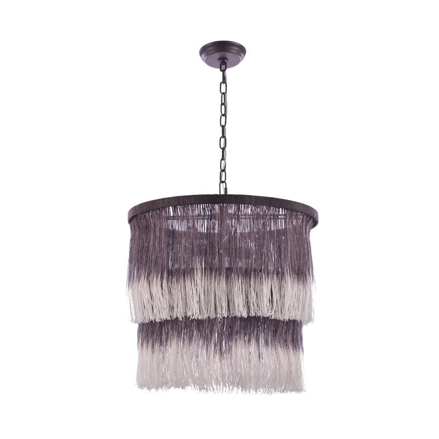 Tassel Chandelier ? 17.7″ x H 15.7″ / Dia 45cm x H 40cm / Brown and white gradient Chandelier