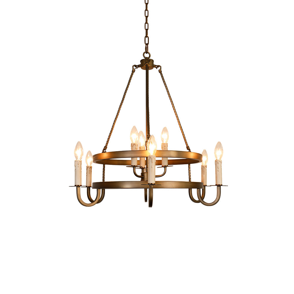 Vintage Voyager Chandelier Dia 22″ x H 23.6″/ Dia 56cm x H 60cm / Bronze Chandelier