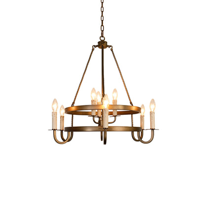 Vintage Voyager Chandelier Dia 22″ x H 23.6″/ Dia 56cm x H 60cm / Bronze Chandelier