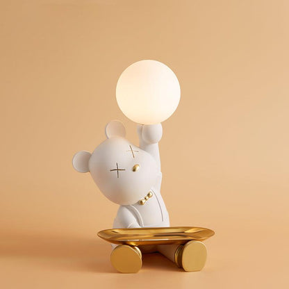 Violent Bear Tray Desk Lamp ? 7.7″ x H 11.8″ / Dia 19.5cm x H 30cm / White + Gold / US plug Table lamp