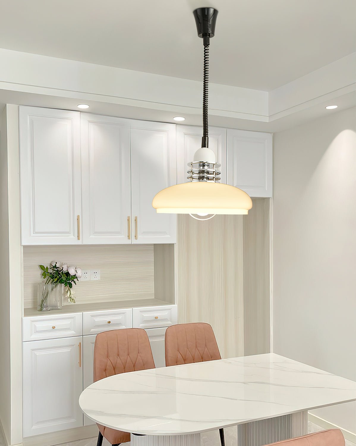 Vistosi Pendant Lamp Dia 13.8″ x H 9.8″ / Dia 35cm x H 25cm / Chrome & Orange gradient Pendant light
