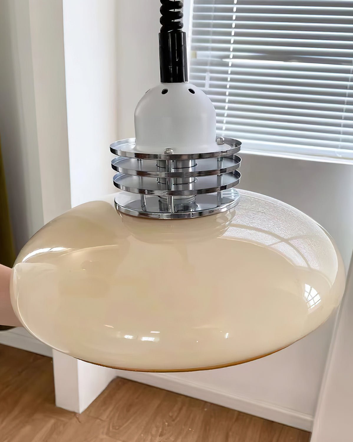 Vistosi Pendant Lamp Dia 13.8″ x H 9.8″ / Dia 35cm x H 25cm / Chrome & Orange gradient Pendant light